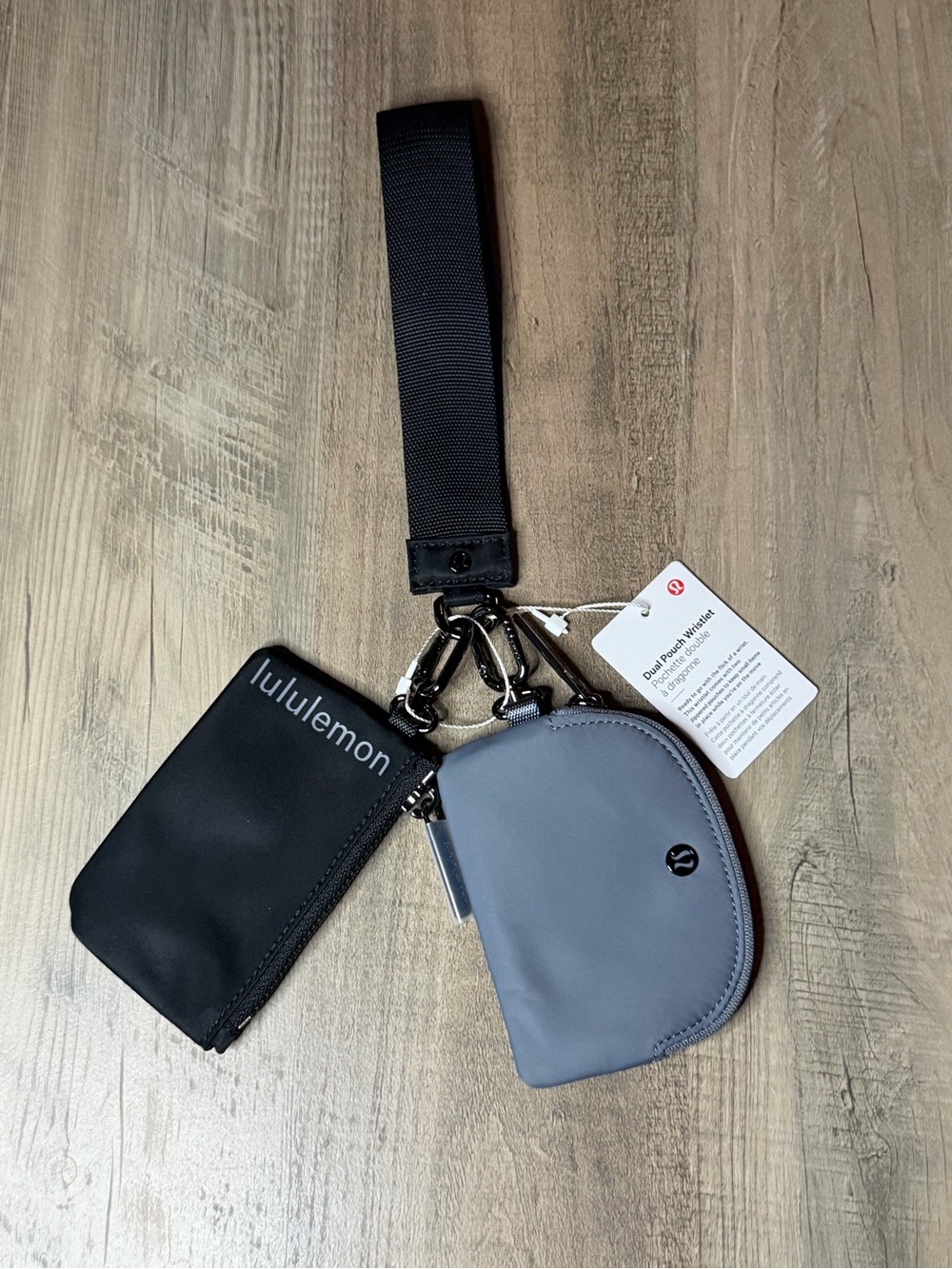 RARE 🖤🩶 NWT Lululemon Dual Pouch Wristlet *Black/Solar Grey*